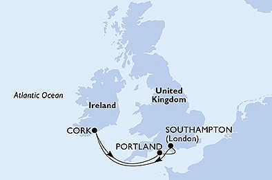 Velká Británie, Irsko ze Southamptonu na lodi MSC Virtuosa