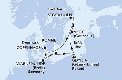 Německo, Dánsko, Polsko, Švédsko z Warnemünde na lodi MSC Poesia, plavba s bonusem