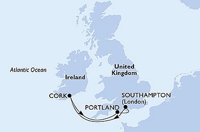 Velká Británie, Irsko ze Southamptonu na lodi MSC Virtuosa, plavba s bonusem