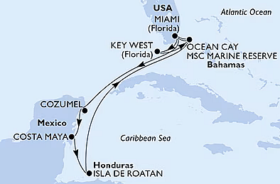 Z Miami do Mexika a přes Bahamy zpět na lodi MSC Magnifica, plavba s českým průvodcem