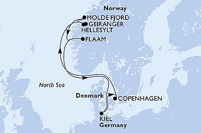 Dánsko, Norsko, Německo z Kodaně na lodi MSC Euribia, plavba s bonusem