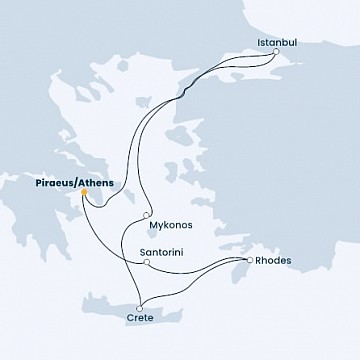Řecko, Turecko z Pirea na lodi Costa Fortuna