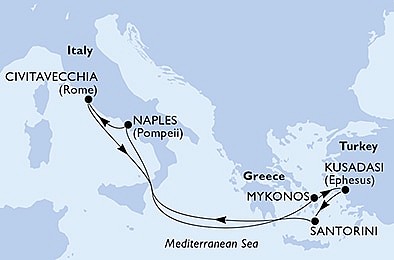 Itálie, Řecko, Turecko z Neapole na lodi MSC Divina, plavba s bonusem