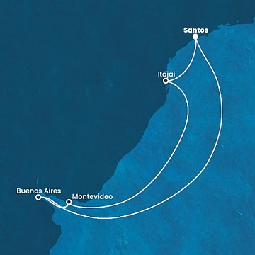 Brazílie, Argentina, Uruguay ze Santosu na lodi Costa Diadema