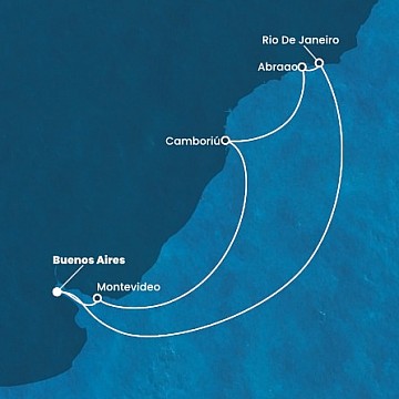 Argentina, Brazílie, Uruguay z Buenos Aires na lodi Costa Favolosa