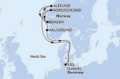 Německo, Norsko z Kielu na lodi MSC Preziosa, plavba s bonusem