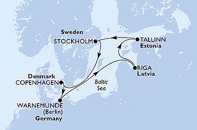 Dánsko, Německo, Lotyšsko, Estonsko, Švédsko z Kodaně na lodi MSC Poesia, plavba s bonusem