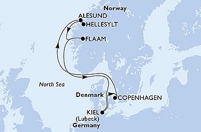 Německo, Dánsko, Norsko z Kielu na lodi MSC Grandiosa