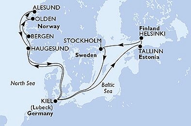 Finsko, Švédsko, Německo, Norsko, Estonsko z Helsinek na lodi MSC Preziosa, plavba s bonusem