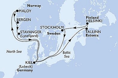 Finsko, Švédsko, Německo, Norsko, Estonsko z Helsinek na lodi MSC Preziosa