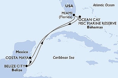 USA, Bahamy, Mexiko, Belize z Miami na lodi MSC Seascape