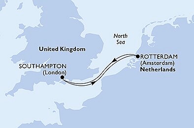 Velká Británie, Nizozemsko ze Southamptonu na lodi MSC Grandiosa