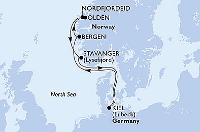 Německo, Norsko z Kielu na lodi MSC Fantasia