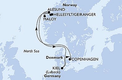 Dánsko, Norsko, Německo z Kodaně na lodi MSC EURIBIA