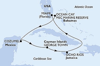 USA, Bahamy, Mexiko, Kajmanské ostrovy, Jamajka z Miami na lodi MSC Seascape, plavba s bonusem