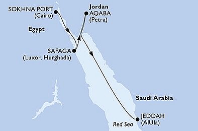 Egypt, Jordánsko, Saúdská Arábie na lodi MSC Splendida