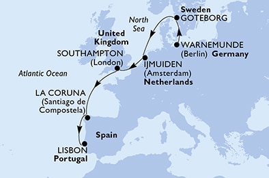 Německo, Švédsko, Nizozemsko, Velká Británie, ... z Warnemünde na lodi MSC Poesia, plavba s bonusem