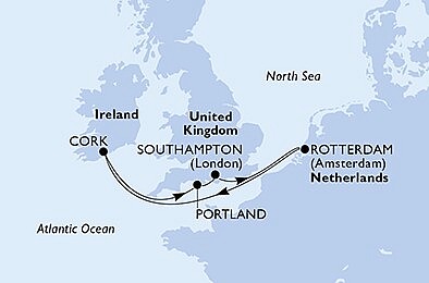 Velká Británie, Nizozemsko, Irsko ze Southamptonu na lodi MSC Virtuosa, plavba s bonusem