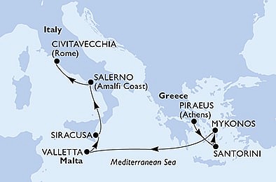 Řecko, Malta, Itálie z Pirea na lodi MSC Musica, plavba s bonusem
