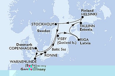 Dánsko, Německo, Švédsko, Lotyšsko, Estonsko, Finsko z Kodaně na lodi MSC Poesia, plavba s bonusem