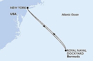 USA, Bermudy z New Yorku na lodi MSC Meraviglia, plavba s bonusem