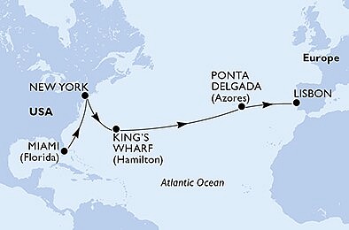 USA, USA - Východní pobřeží, Bermudy, Portugalsko z Miami na lodi MSC Divina