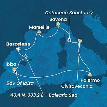 Španělsko, Itálie, Francie z Barcelony na lodi Costa Toscana
