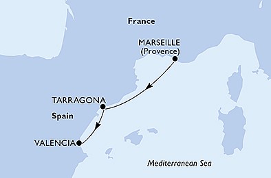 Francie, Španělsko z Marseille na lodi MSC Orchestra, plavba s bonusem