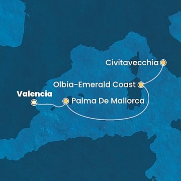 Španělsko, Itálie z Valencie na lodi Costa Pacifica