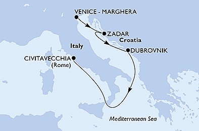 Itálie, Chorvatsko na lodi MSC Armonia, plavba s bonusem