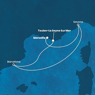 Francie, Itálie, Španělsko z Marseille na lodi Costa Fascinosa