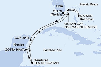 USA, Bahamy, Mexiko, Honduras z Miami na lodi MSC Magnifica, plavba s bonusem