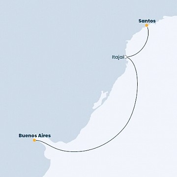 Brazílie, Argentina ze Santosu na lodi Costa Favolosa