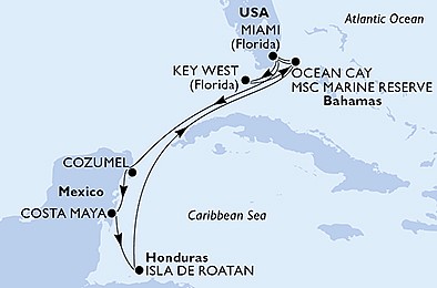 USA, Mexiko, Honduras, Bahamy z Miami na lodi MSC Magnifica, plavba s bonusem