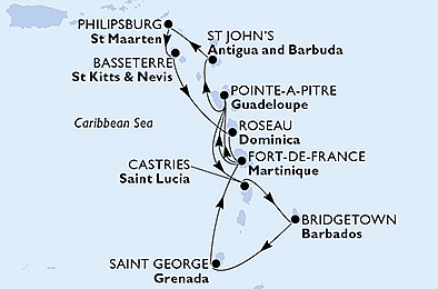 Barbados, Grenada, Guadeloupe... z Bridgetownu na lodi MSC World Europa, plavba s bonusem