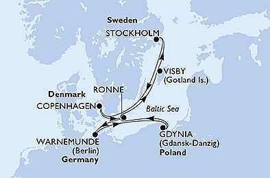 Dánsko, Německo, Polsko, Švédsko z Kodaně na lodi MSC Poesia