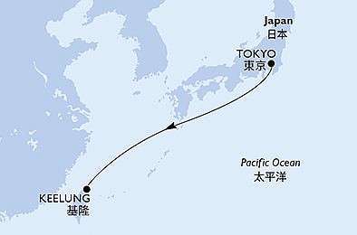 Japonsko, Tchaj-wan z Tokia na lodi MSC Bellissima