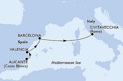Španělsko, Itálie z Alicante na lodi MSC Magnifica, plavba s bonusem