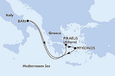 Řecko, Itálie z Pirea na lodi MSC Sinfonia, plavba s bonusem