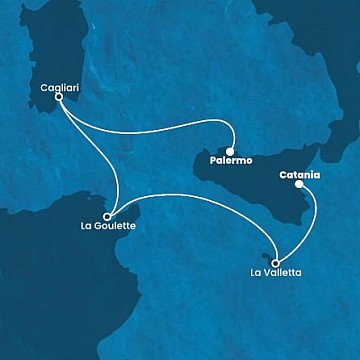 Itálie, Tunisko, Malta z Palerma na lodi Costa Fascinosa