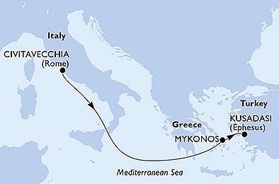 Itálie, Řecko, Turecko z Civitavecchia na lodi MSC Divina, plavba s bonusem