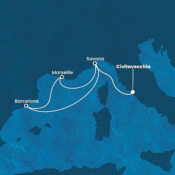 Itálie, Španělsko, Francie z Civitavecchia na lodi Costa Fortuna