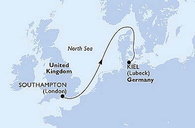 Velká Británie, Německo ze Southamptonu na lodi MSC Euribia