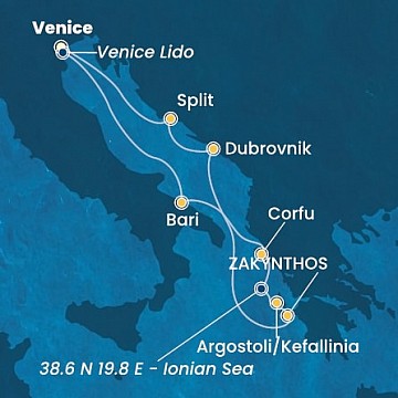 Itálie, Řecko, Chorvatsko na lodi Costa Deliziosa