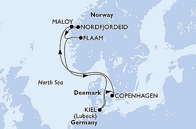Dánsko, Norsko, Německo z Kodaně na lodi MSC Euribia