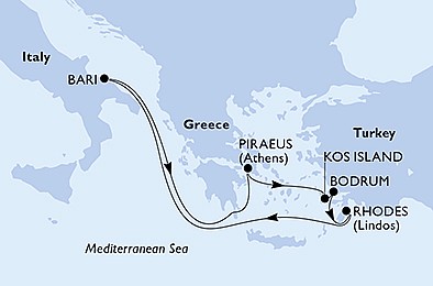 Itálie, Řecko, Turecko z Bari na lodi MSC Sinfonia, plavba s bonusem