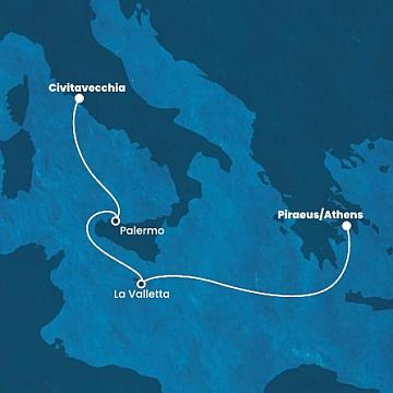 Itálie, Malta, Řecko z Civitavecchia na lodi Costa Fortuna