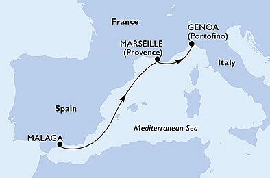 Španělsko, Francie, Itálie z Málagy na lodi MSC Poesia, plavba s bonusem