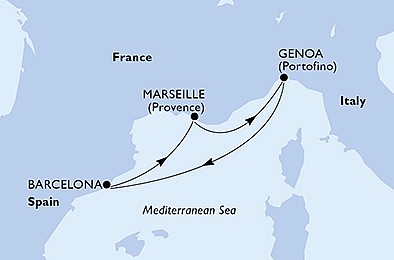 Francie, Itálie, Španělsko z Marseille na lodi MSC Fantasia, plavba s bonusem