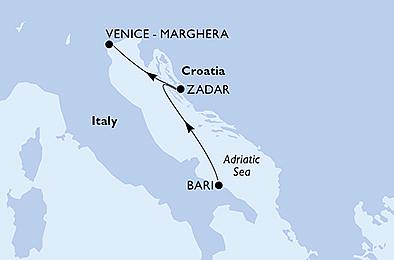 Itálie, Chorvatsko z Bari na lodi MSC Opera, plavba s bonusem